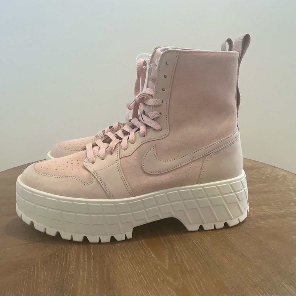 Size 12-Air Jordan 1 Brooklyn High Pink Oxford W. NEW - Picture 7 of 8